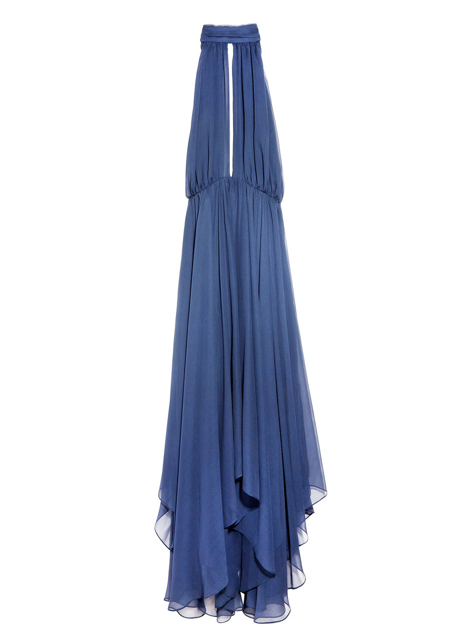 Caspian blue - Keyhole Gathered Dress | Fleur du Mal - DEMO