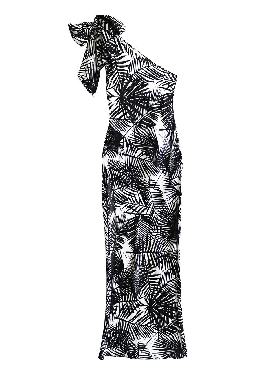 Ivory - One Shoulder Tie Gown | Fleur du Mal - DEMO