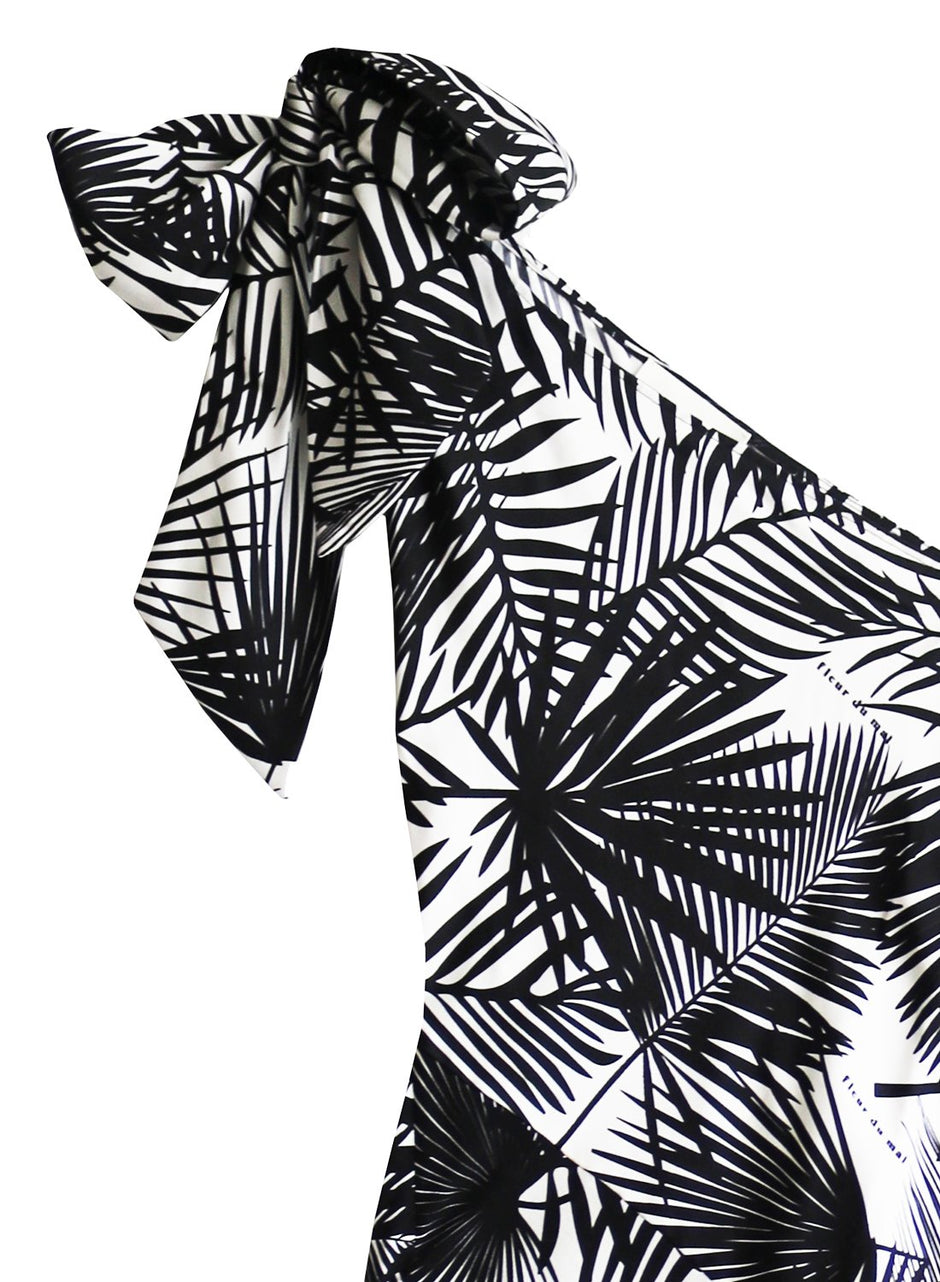 Ivory - One Shoulder Tie Gown | Fleur du Mal - DEMO
