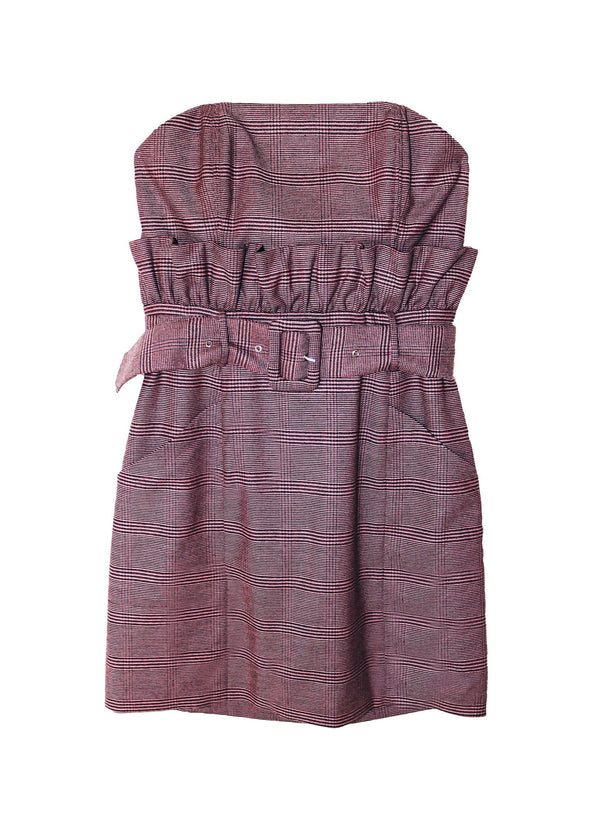 Pink prince of wales - Strapless Mini Dress | Fleur du Mal - DEMO