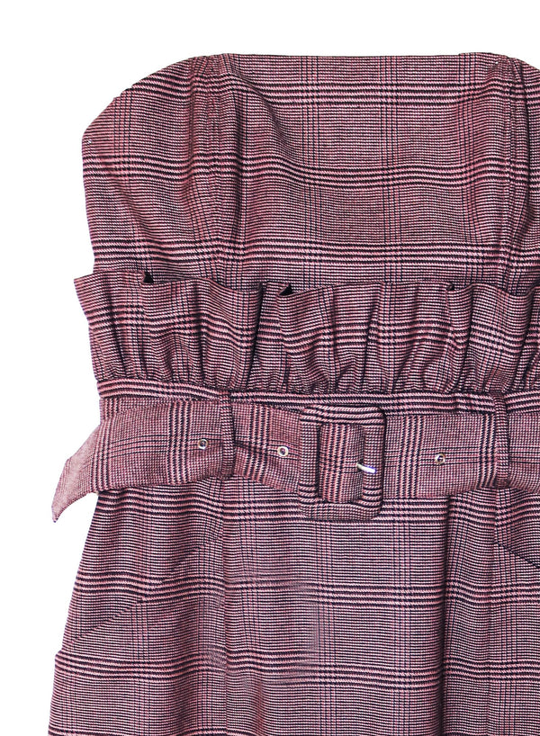 Pink prince of wales - Strapless Mini Dress | Fleur du Mal - DEMO