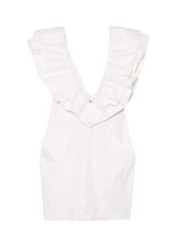 Ivory - Deep V Ruffle Dress | Fleur du Mal - DEMO