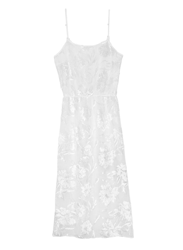 Ivory - Fil Coupé Tea Length Dress | Fleur du Mal - DEMO