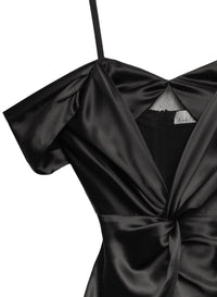 Silk & Mesh Draped Dress