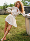 Embroidered Silk Mini Skirt