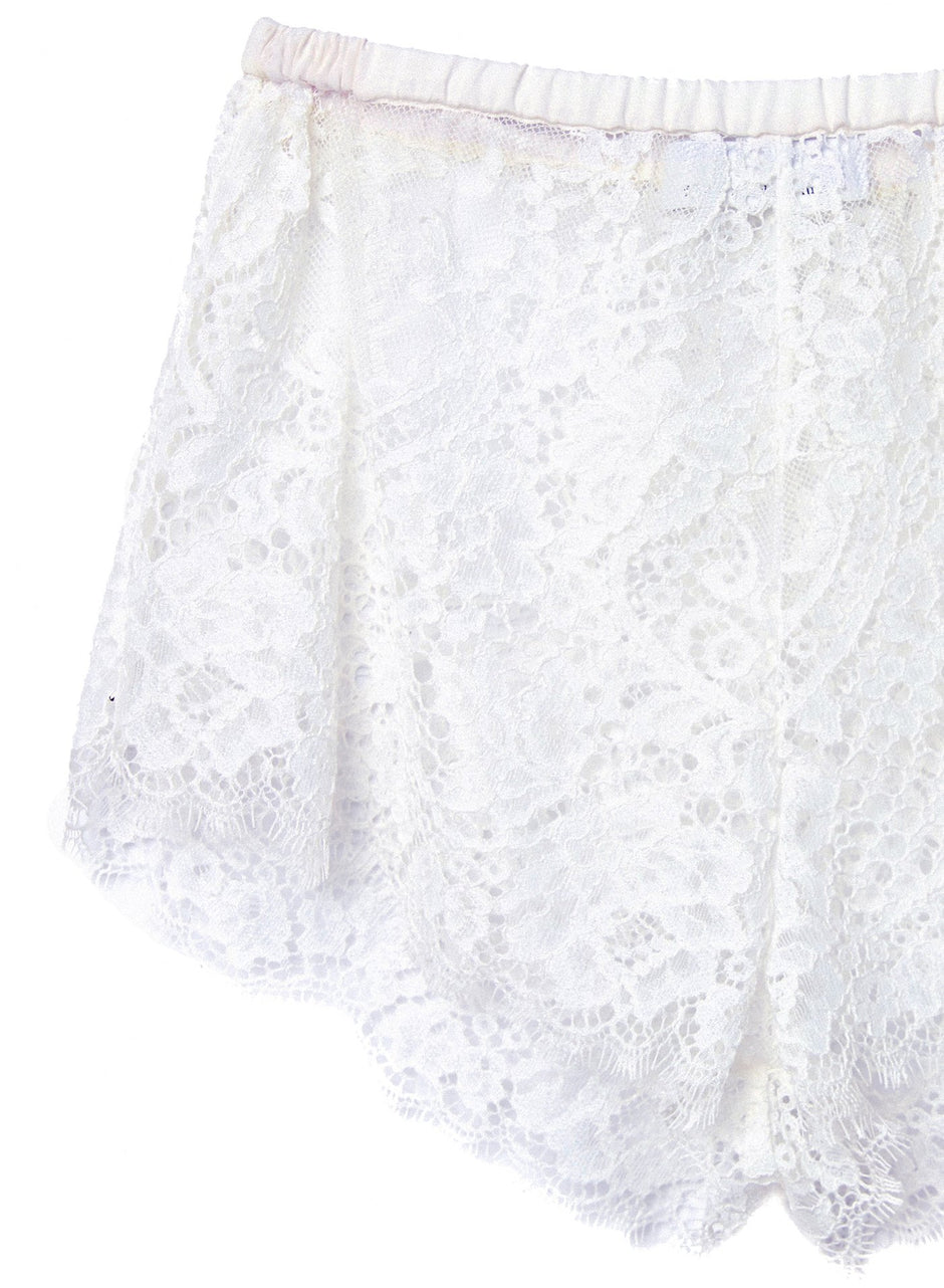 Ivory - Cillis Lace Tap Shorts | Fleur du Mal - DEMO