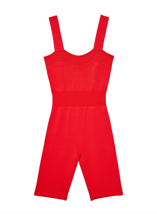 Red poppy - Bike Short Jumpsuit | Fleur du Mal - DEMO