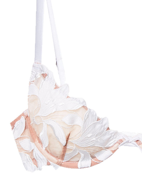 Ivory - Lily Embroidery Plunge Demi Bra | Fleur du Mal - DEMO