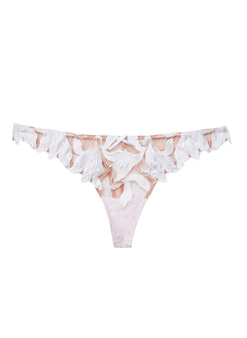 Ivory - Lily Embroidery Hipster Thong | Fleur du Mal - DEMO