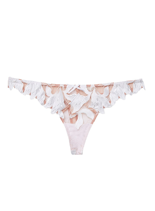 Ivory - Lily Embroidery Hipster Thong | Fleur du Mal - DEMO