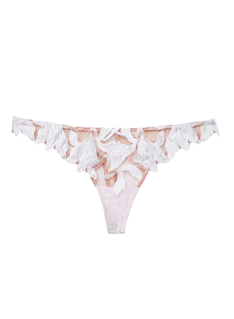 Ivory - Lily Embroidery Hipster Thong | Fleur du Mal - DEMO