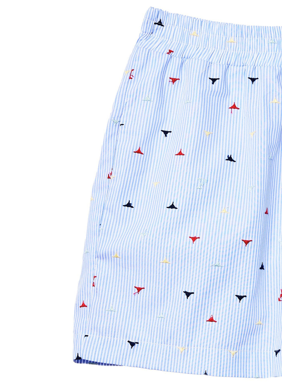 Thorn embroidery - Logo Cotton Oxford Boxer Shorts | Fleur du Mal - DEMO