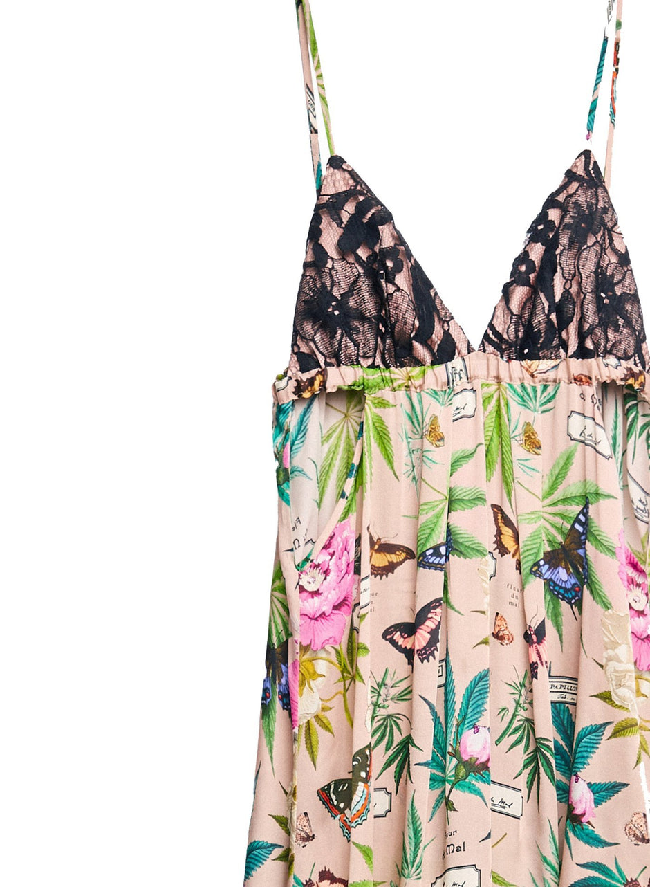 Papillon-nude - Cutout Layered Lace Maxi Dress | Fleur du Mal - DEMO