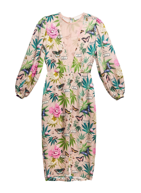 Papillon-nude - Puff Sleeve Dress | Fleur du Mal - DEMO