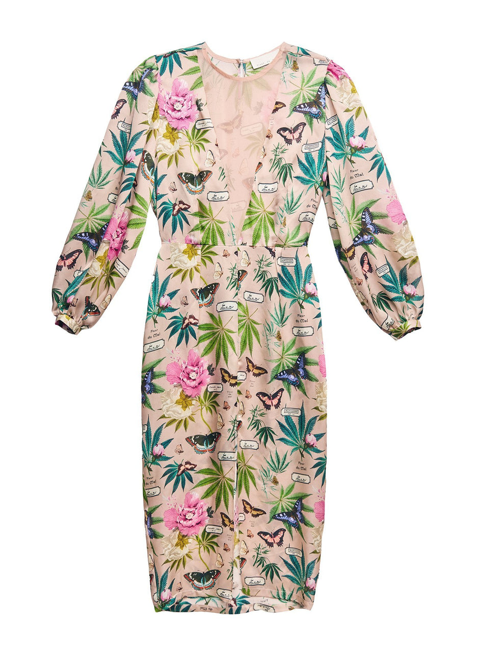 Papillon-nude - Puff Sleeve Dress | Fleur du Mal - DEMO
