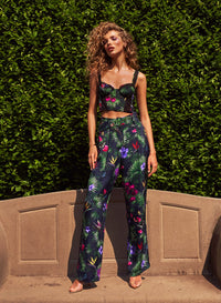Lace Insert Belted Trouser