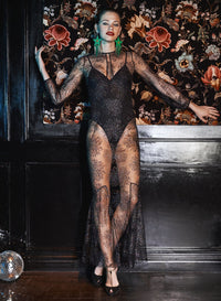 Embroidered Mermaid Dress with Bodysuit