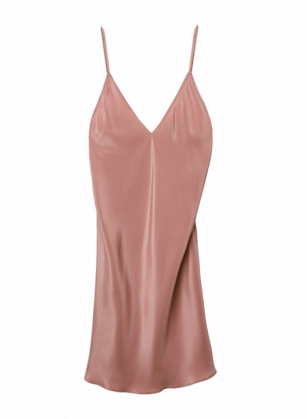 Tan - Short V-Neck Slip | Fleur du Mal - DEMO