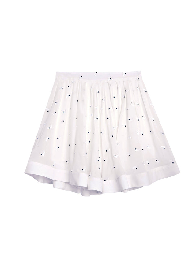 Ivory - Embroidered Silk Mini Skirt | Fleur du Mal - DEMO