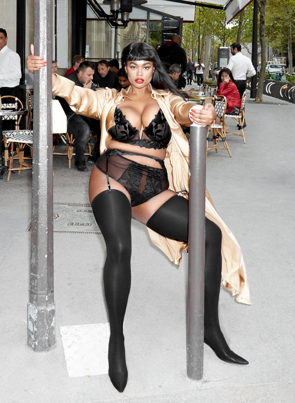 Black - Fleur du Mal x Precious Lily Garter Belt | Fleur du Mal - DEMO