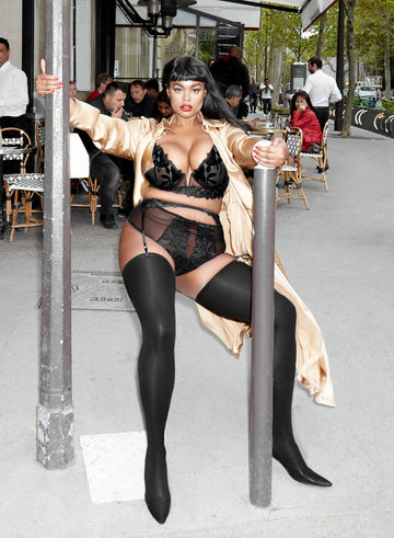 Black - Fleur du Mal x Precious Lily High Waist Thong | Fleur du Mal - DEMO