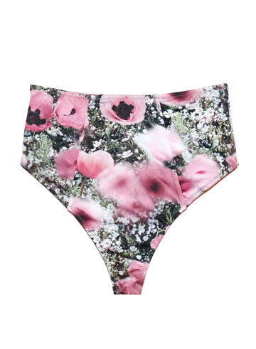 Poppy print - High Waist Bikini Bottom | Fleur du Mal - DEMO