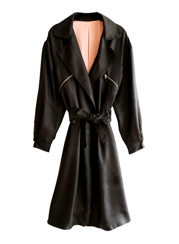 Black - Long Rider Coat | Fleur du Mal - DEMO