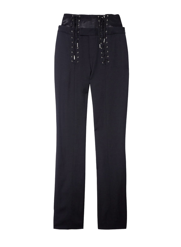 Black - Corset Lace Up Pants | Fleur du Mal - DEMO