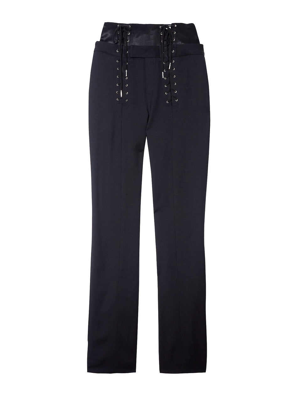 Black - Corset Lace Up Pants | Fleur du Mal - DEMO