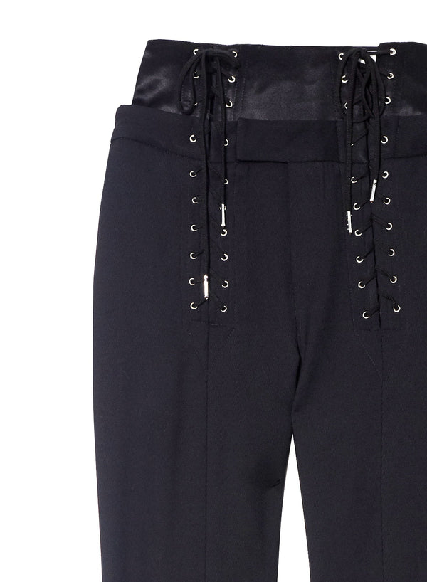 Black - Corset Lace Up Pants | Fleur du Mal - DEMO
