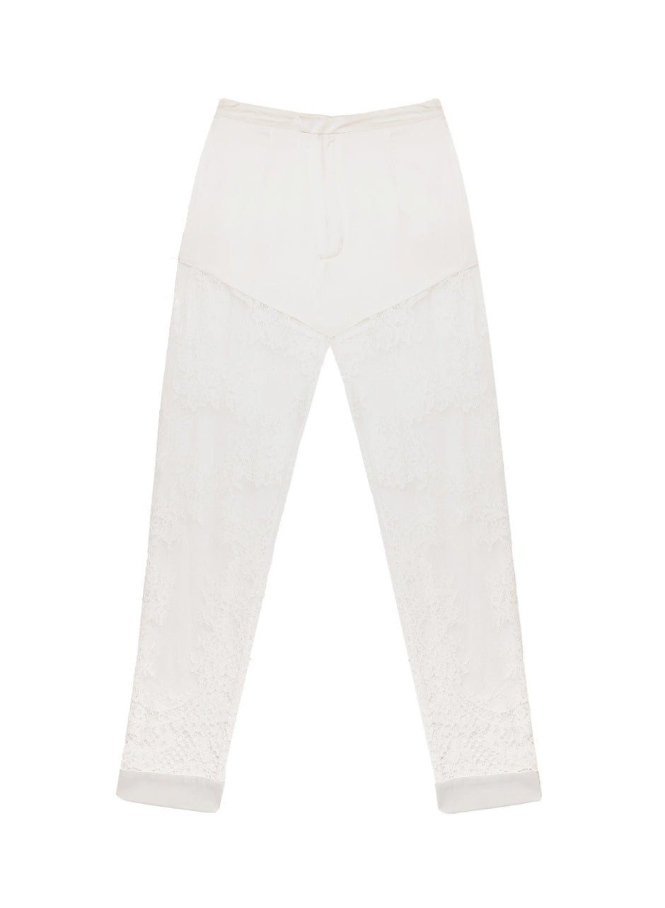 Creme - Cillis Lace Silk Combo PJ Pant | Fleur du Mal - DEMO