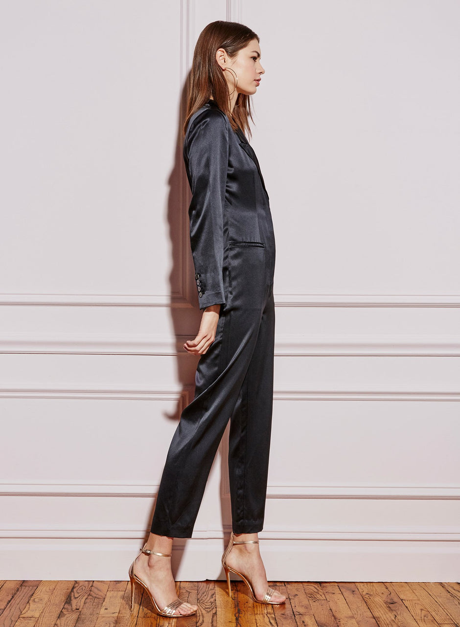 Black - Silk Jumpsuit | Fleur du Mal - DEMO