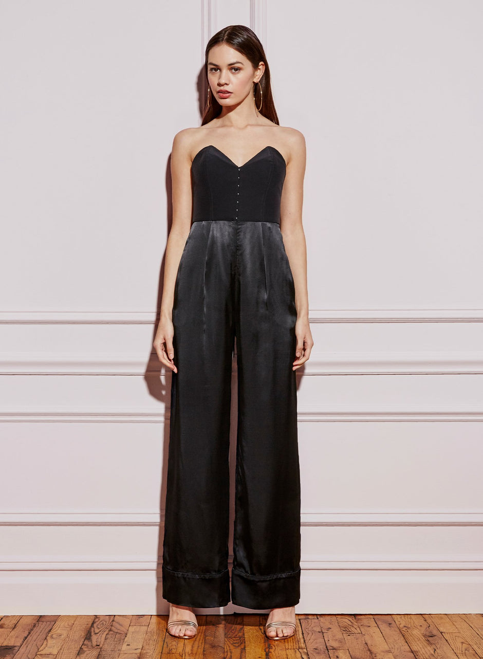 Black - Strapless Corset Jumpsuit | Fleur du Mal - DEMO