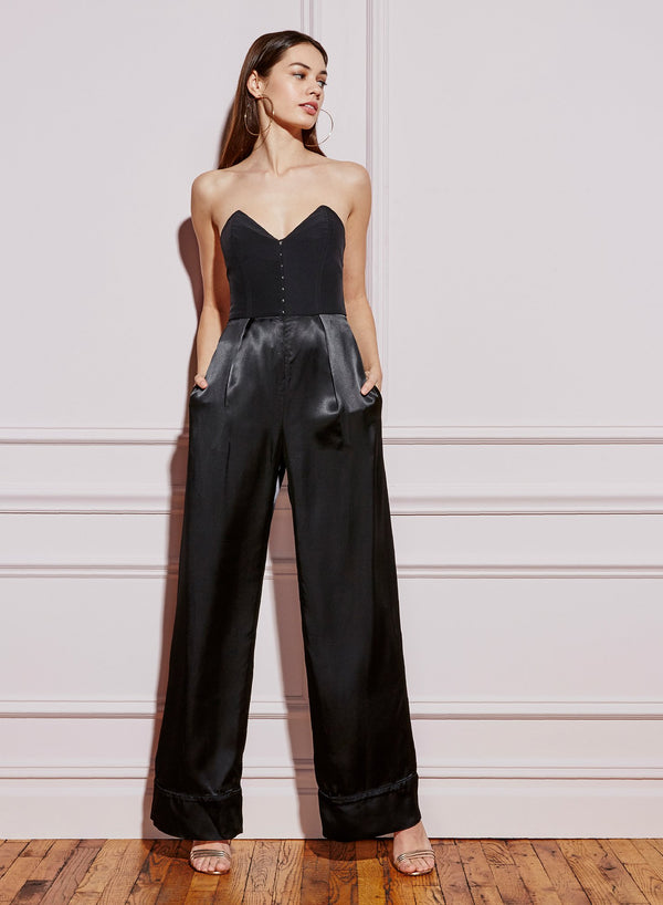 Black - Strapless Corset Jumpsuit | Fleur du Mal - DEMO