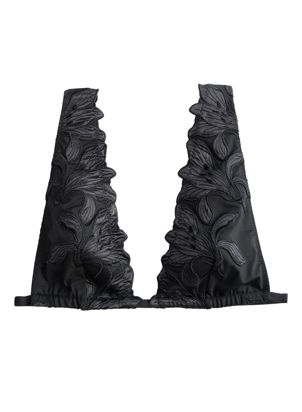 Black - Lily Triangle Bikini Top | Fleur du Mal - DEMO