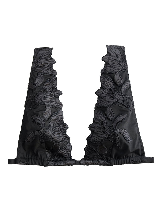 Black - Lily Triangle Bikini Top | Fleur du Mal - DEMO