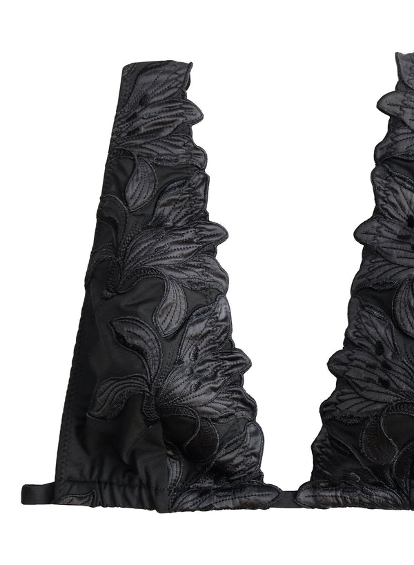 Black - Lily Triangle Bikini Top | Fleur du Mal - DEMO