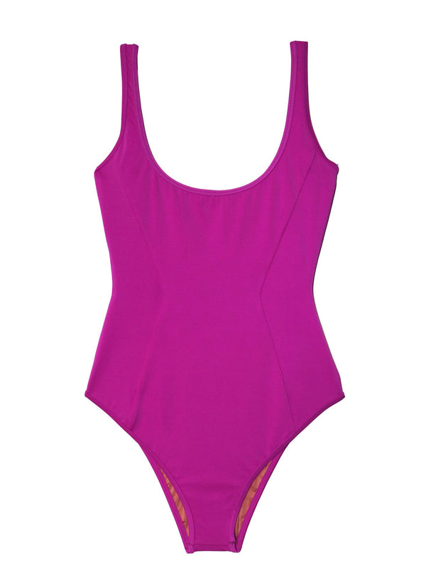 Dragon fruit - Reversible Scoop Neck Swimsuit | Fleur du Mal - DEMO