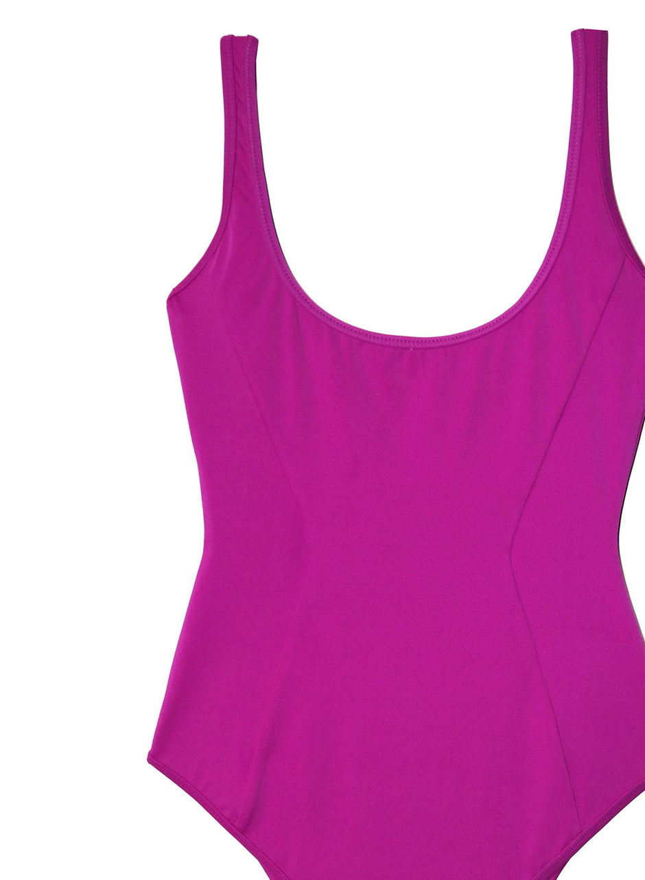 Dragon fruit - Reversible Scoop Neck Swimsuit | Fleur du Mal - DEMO