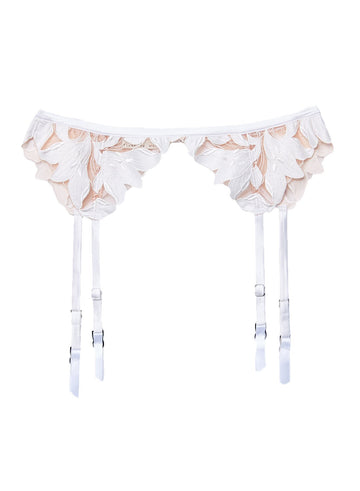 Ivory - Lily Embroidery Garter Belt | Fleur du Mal - DEMO
