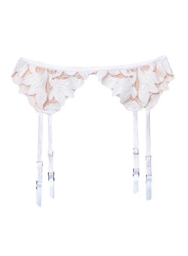 Ivory - Lily Embroidery Garter Belt | Fleur du Mal - DEMO