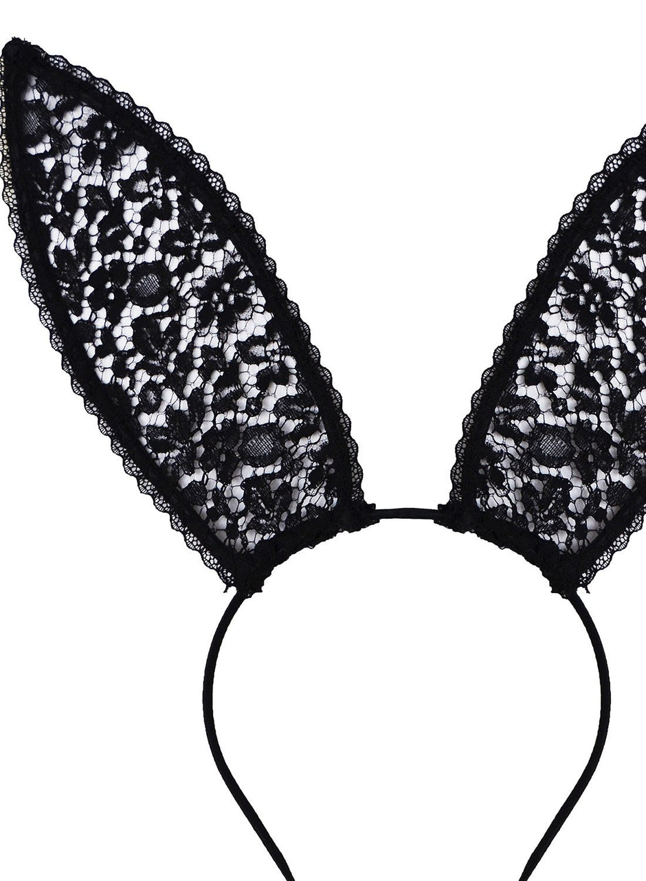 Black - Lace Bunny Ears | Fleur du Mal - DEMO