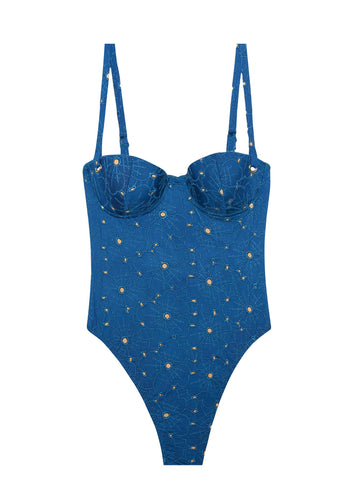 Amalfi blue - Cupped One Piece Swim | Fleur du Mal - DEMO