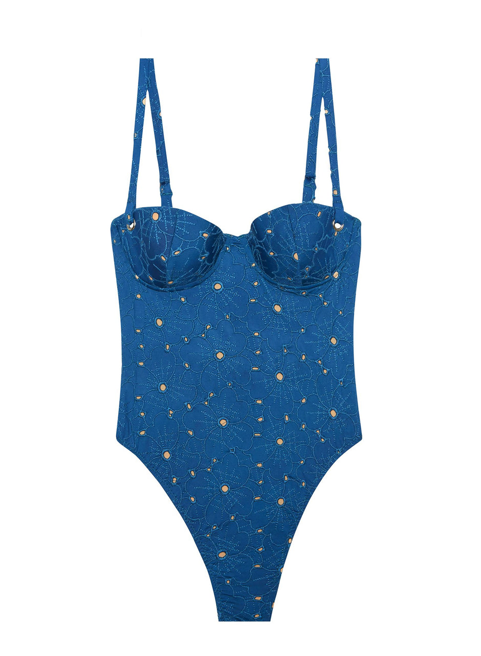 Amalfi blue - Cupped One Piece Swim | Fleur du Mal - DEMO
