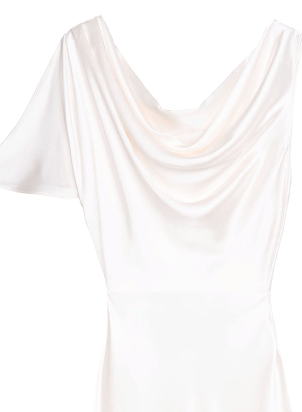Creme - Asymmetrical Cowl Dress | Fleur du Mal - DEMO