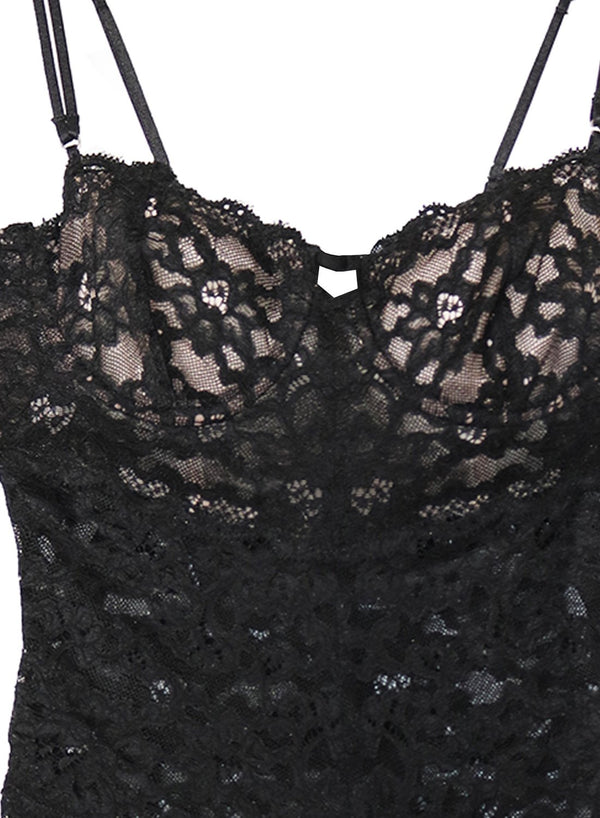 Black - Charlotte Balconette Bodysuit | Fleur du Mal - DEMO