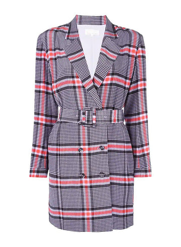 Tanzanite check - Belted Blazer Dress | Fleur du Mal - DEMO
