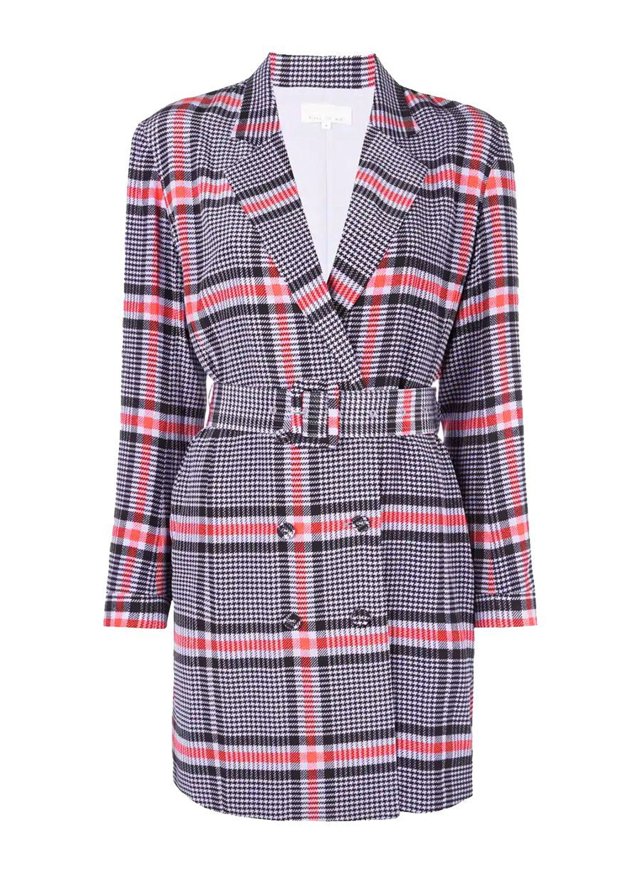 Tanzanite check - Belted Blazer Dress | Fleur du Mal - DEMO