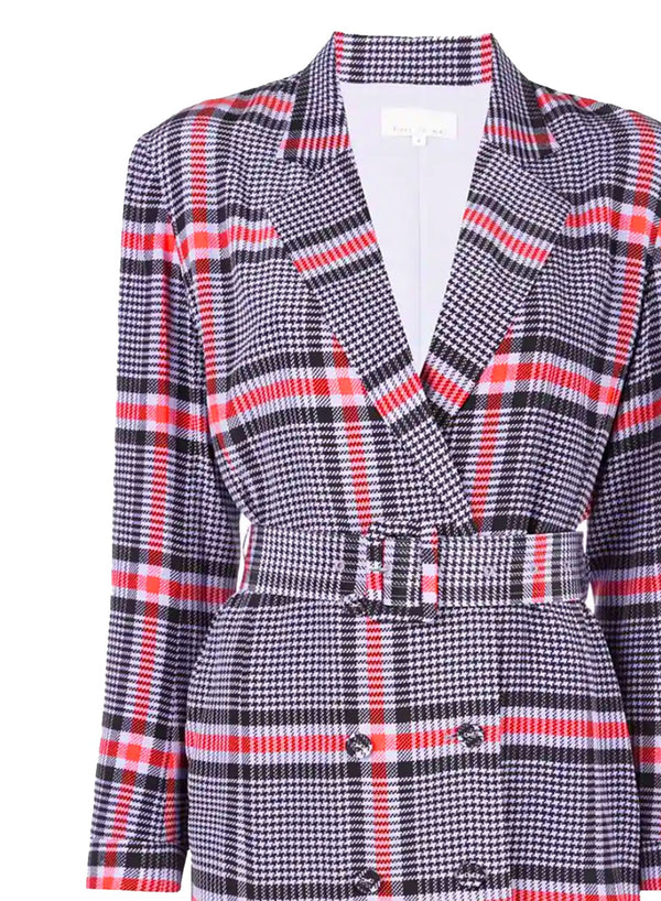 Tanzanite check - Belted Blazer Dress | Fleur du Mal - DEMO
