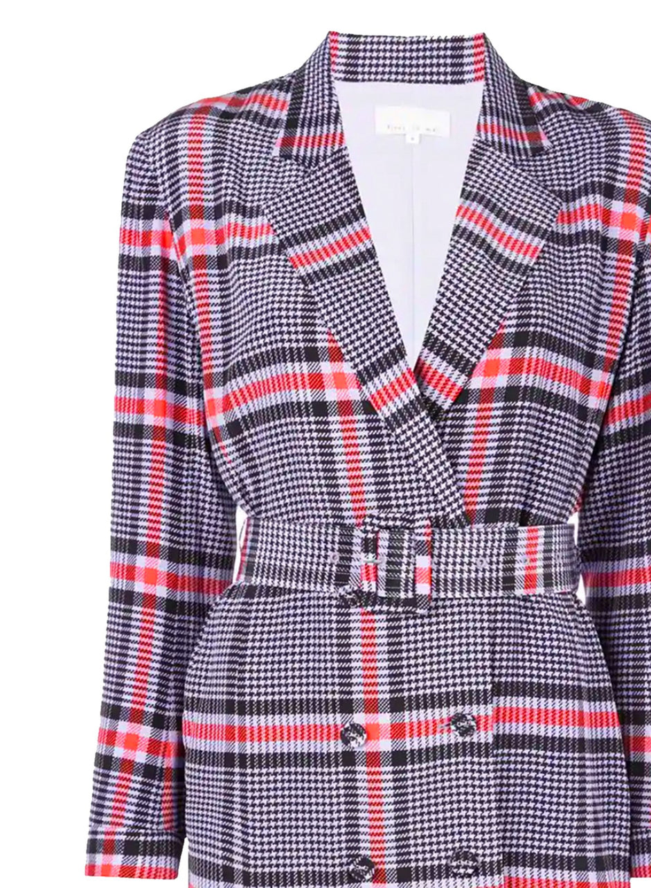 Tanzanite check - Belted Blazer Dress | Fleur du Mal - DEMO